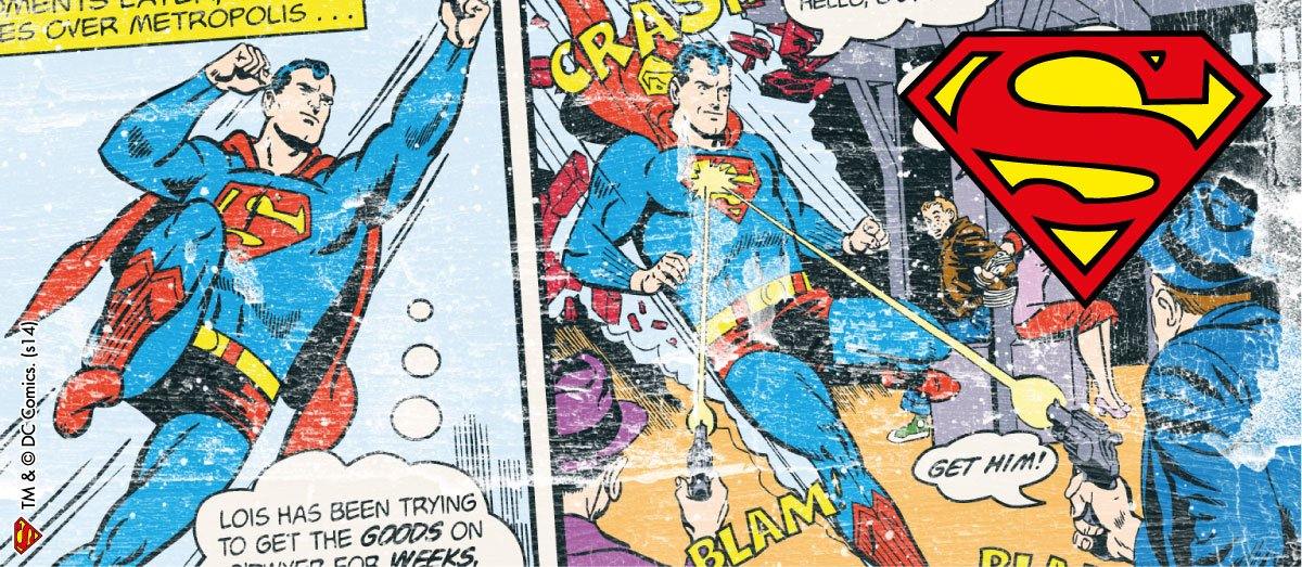 Superman Distressed Comic Strip Krus - SuperMerch.dk