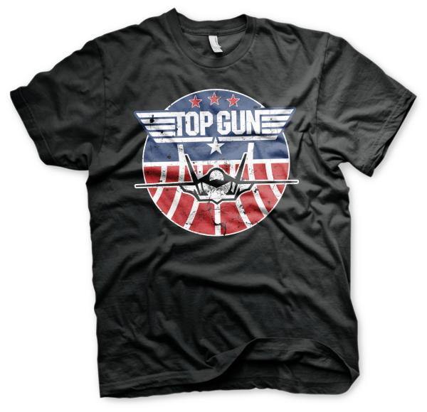 Sort Top Gun t-shirt med Top Gun Logo på front