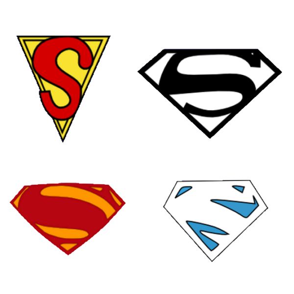 Superman logo i kronologisk rækkefølge