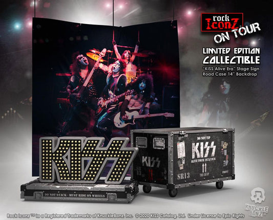 Kiss Rock Ikonz On Tour Road Case Statue + Bühnenhintergrund-Set Alive! Tour