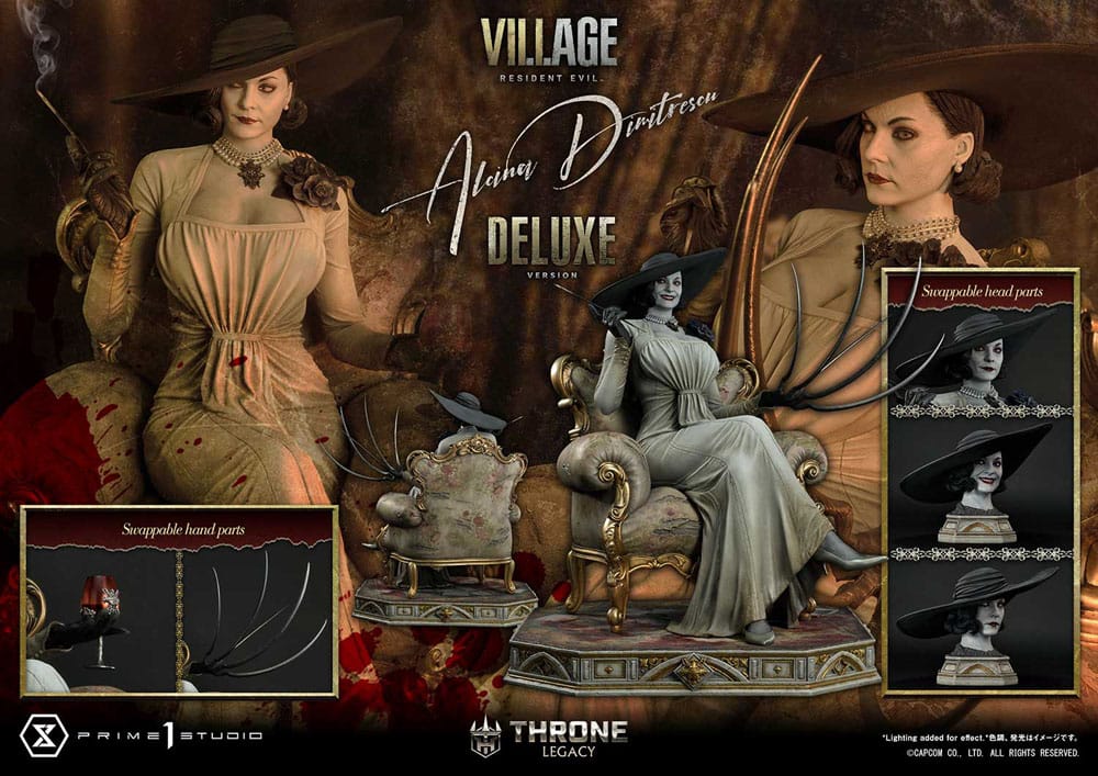 Resident Evil Village Throne Legacy Collection Statue 1/4 Alcina Dimitrescu Deluxe Bonus Version 66 cm