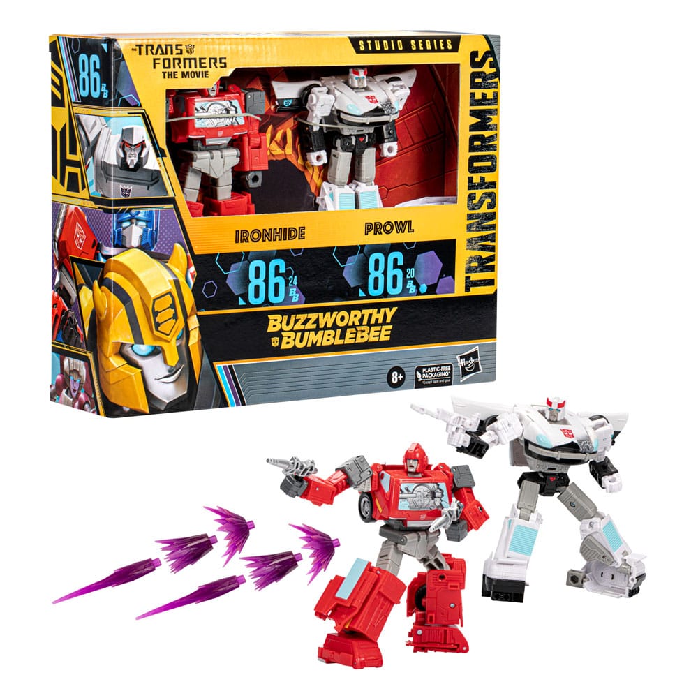 The Transformers: The Movie Buzzworthy Bumblebee Studio Series Action Figure 2-Pack 86-24BB Ironhide (Voyager Class) & 86-20BB Prowl (Deluxe Class)