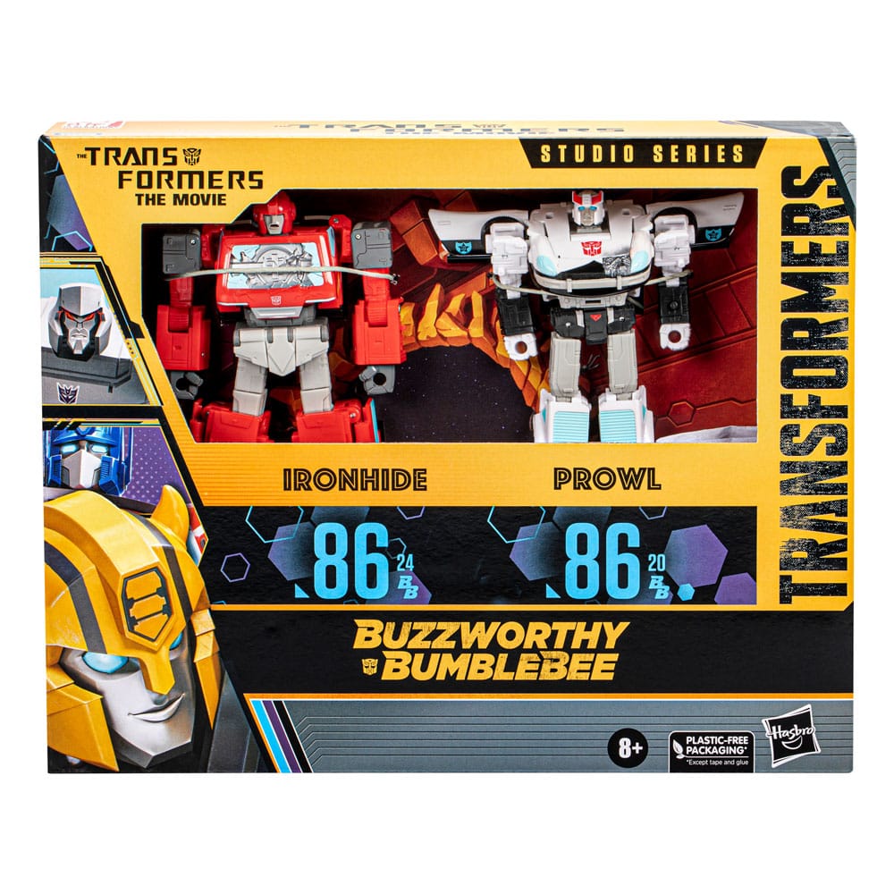 The Transformers: The Movie Buzzworthy Bumblebee Studio Series Action Figure 2-Pack 86-24BB Ironhide (Voyager Class) & 86-20BB Prowl (Deluxe Class)