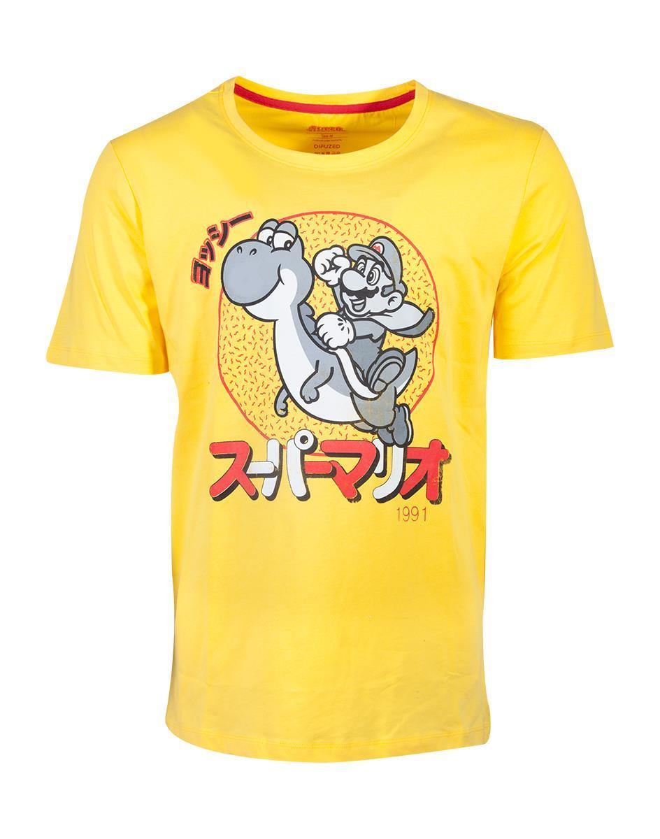 Gul Nintendo Super Mario Yoshi t-shirt med Japansk skrift
