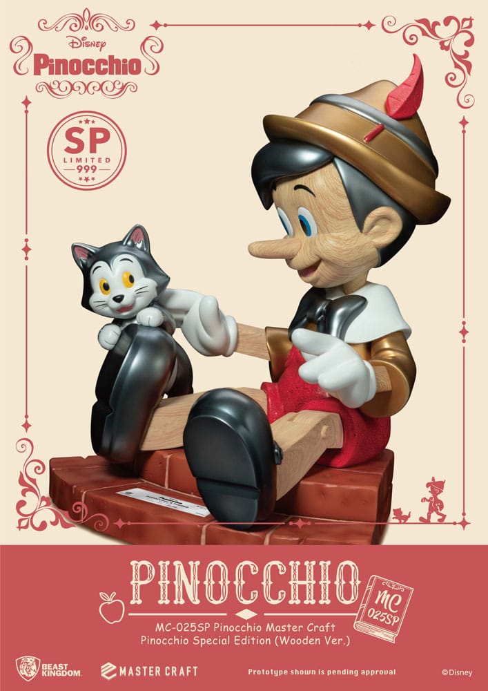 Disney Master Craft Statue Pinocchio aus Holz Ver. Sonderedition 27 cm