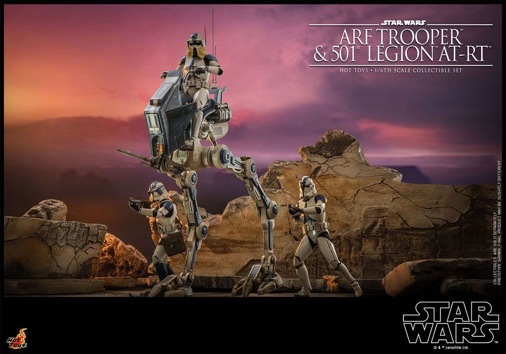 Star Wars The Clone Wars Action Figure 1/6 ARF Trooper &amp; 501st Legion AT-RT 30 cm