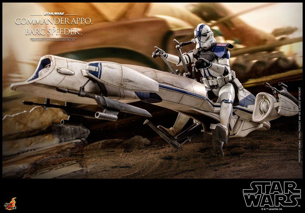 Star Wars The Clone Wars Action Figure 1/6 Commander Appo &amp; BARC Speeder 30 cm
