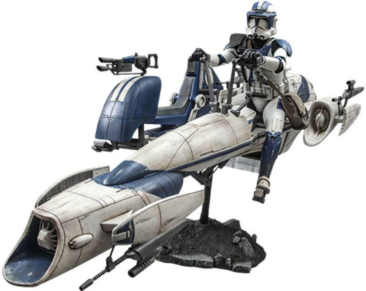 Star Wars The Clone Wars Actionfigur 1/6 Heavy Weapons Clone Trooper &amp; BARC Speeder mit Beiwagen 30 cm