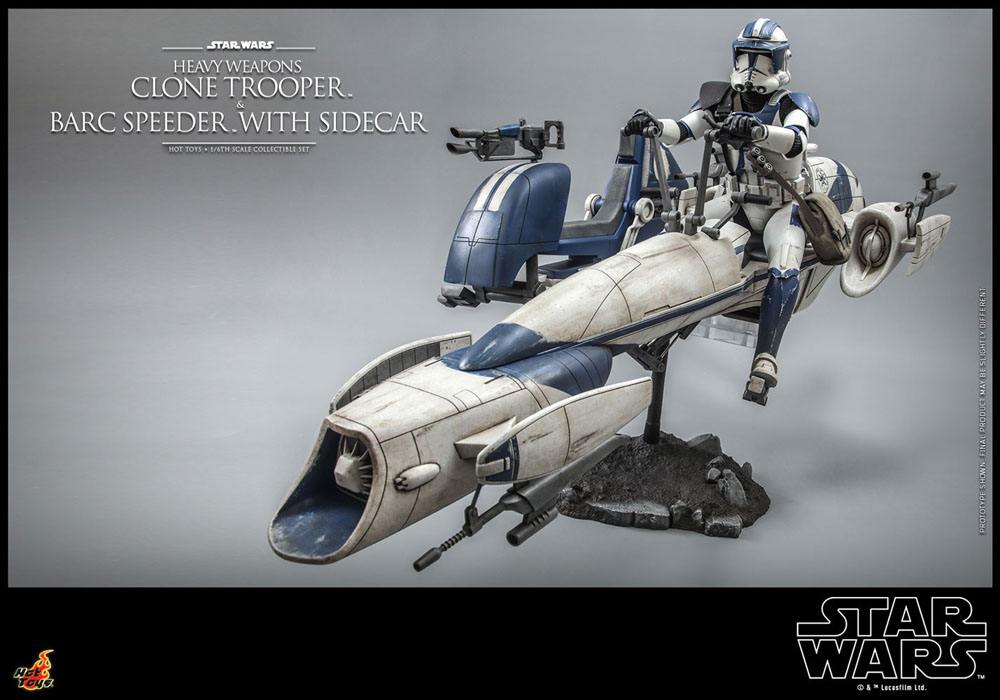 Star Wars The Clone Wars Action Figure 1/6 Heavy Weapons Clone Trooper &amp; BARC Speeder with Sidecar 30 cm