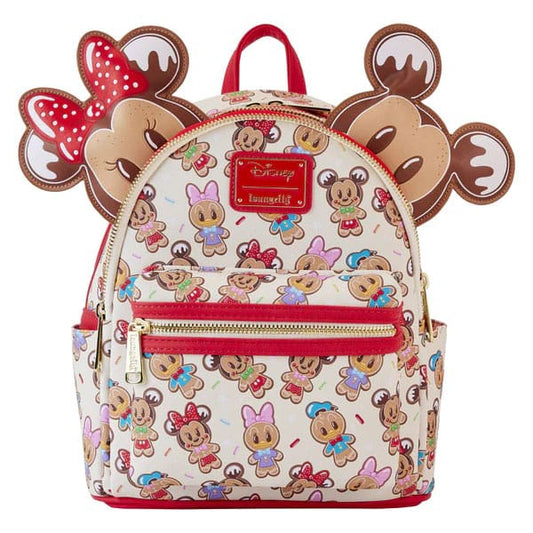 Disney by Loungefly Backpack &amp; Headband Set Mickey &amp; Friends Gingerbread Cookie AOP