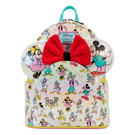 Disney by Loungefly Backpack &amp; Headband Set Mickey &amp; Friends 100th Anniversary AOP