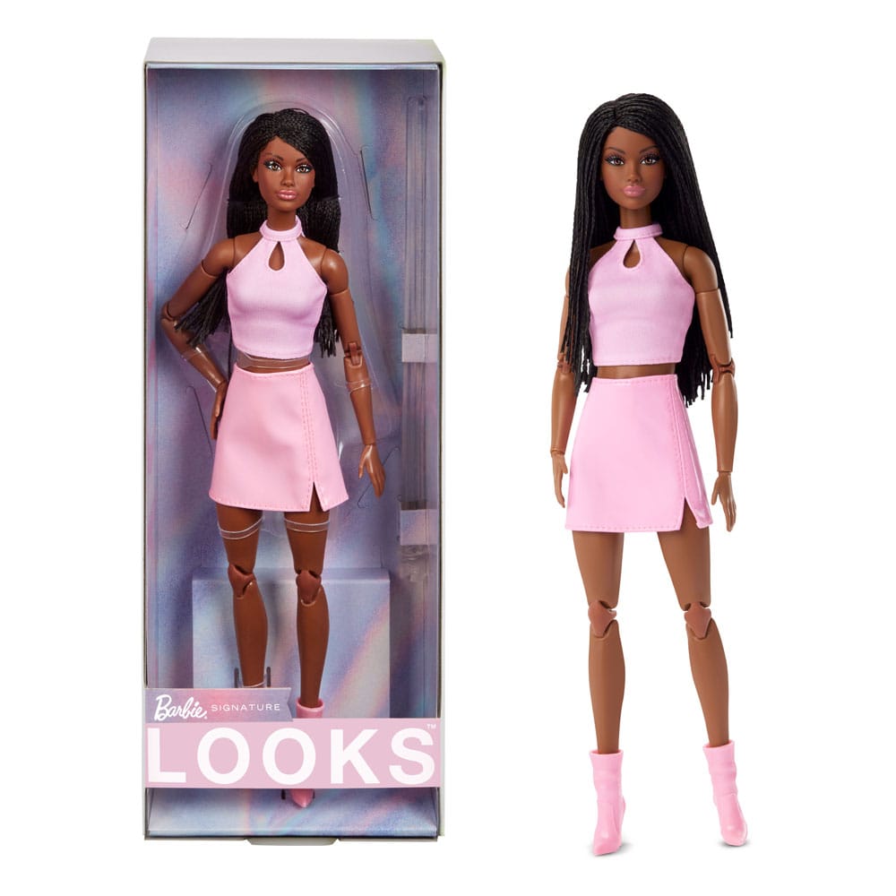 Barbie Signature Barbie Looks Doll Model #21 Tall, Braids, Pink Skirt Outfit