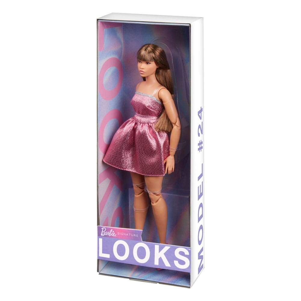 Barbie Signature Barbie Looks Doll Model #24 Curvy, Pink Mini Dress
