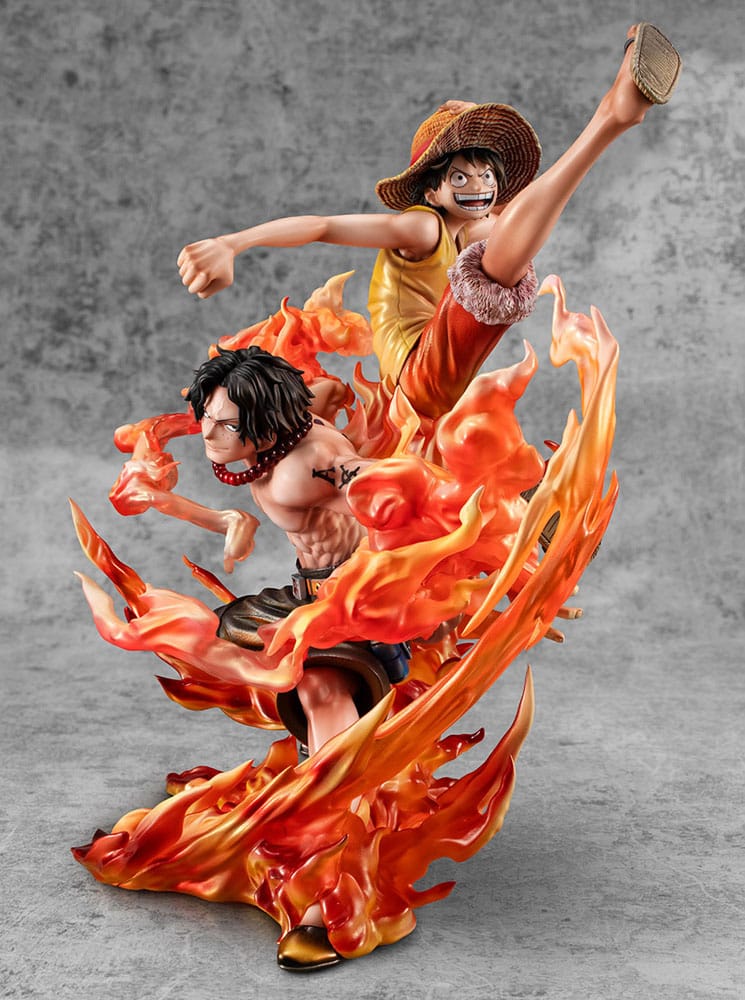 One Piece POP NEO-Maximum PVC Statue Luffy &amp; Ace Bond between brothers 20th Limited Ver. 25 cm