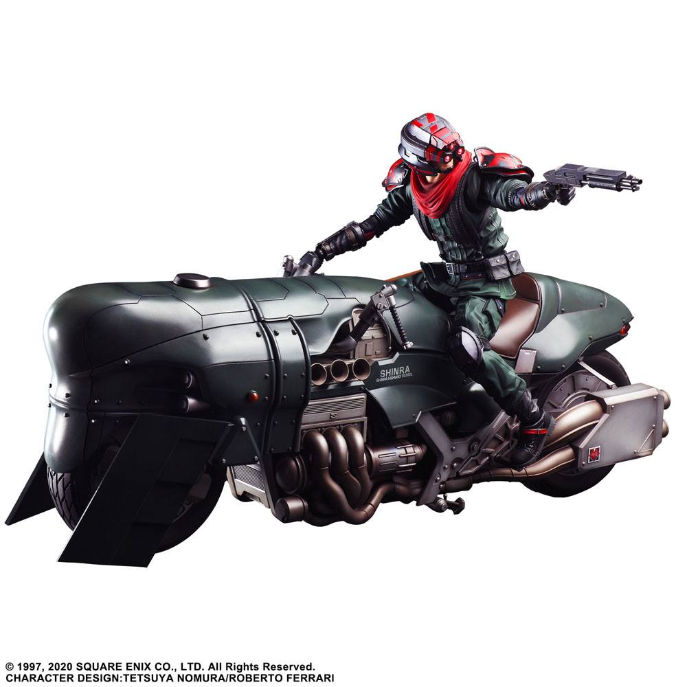 Final Fantasy VII Remake Play Arts Kai Action Figure &amp; Vehicle Shinra Elite Security Officer &amp; Bike