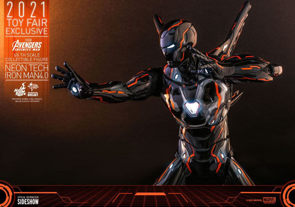 Avengers: Infinity War Action Figure 1/6 Iron Man Neon Tech 4.0 2021 Toy Fair Exclusive 32 cm