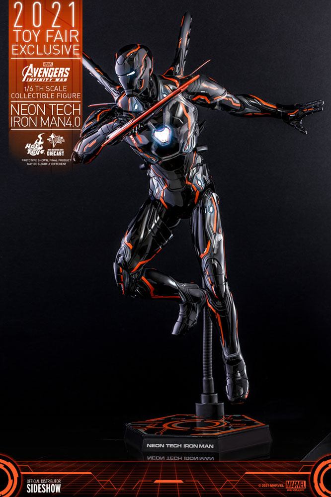 Avengers: Infinity War Action Figure 1/6 Iron Man Neon Tech 4.0 2021 Toy Fair Exclusive 32 cm