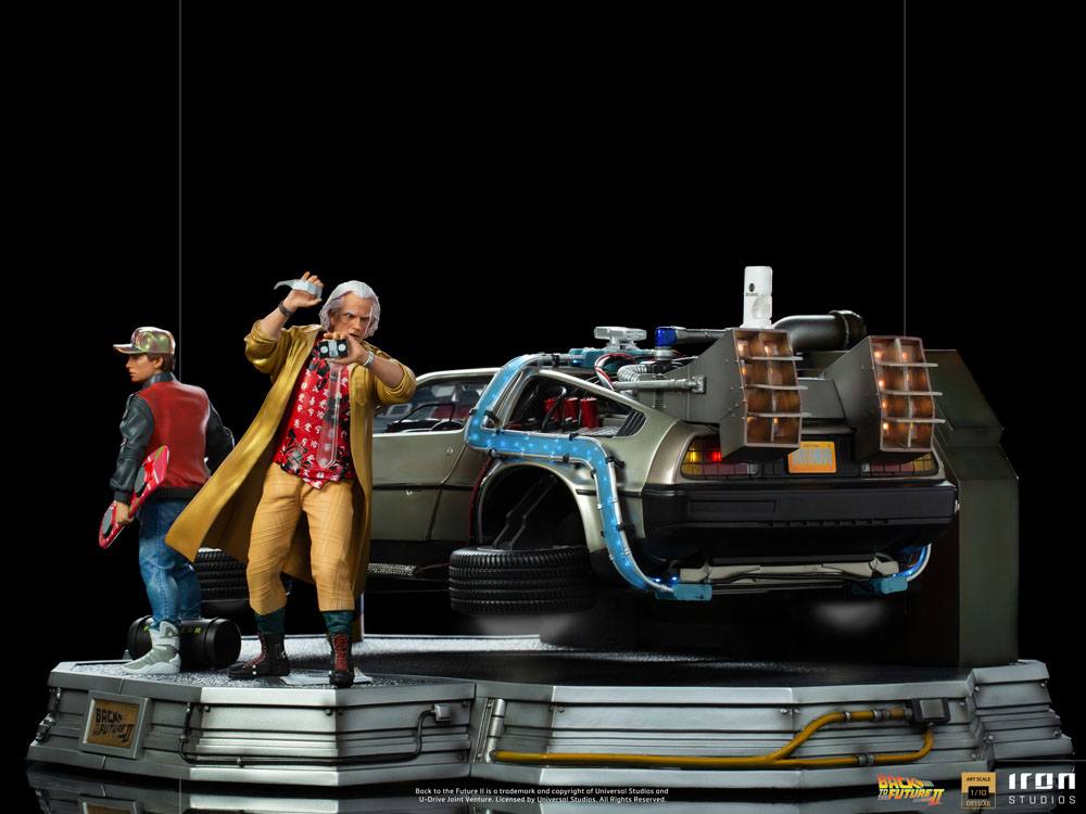 Back to the Future II Art Scale Statues 1/10 Full Set Deluxe 58 cm  from left back side with Marty and Doc