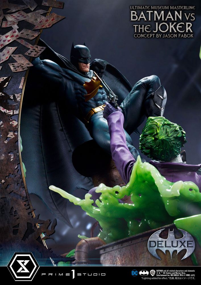 DC Comics Statue Batman vs. The Joker 1/3 by Jason Fabok Deluxe Bonus Version 85 cm set nedefra