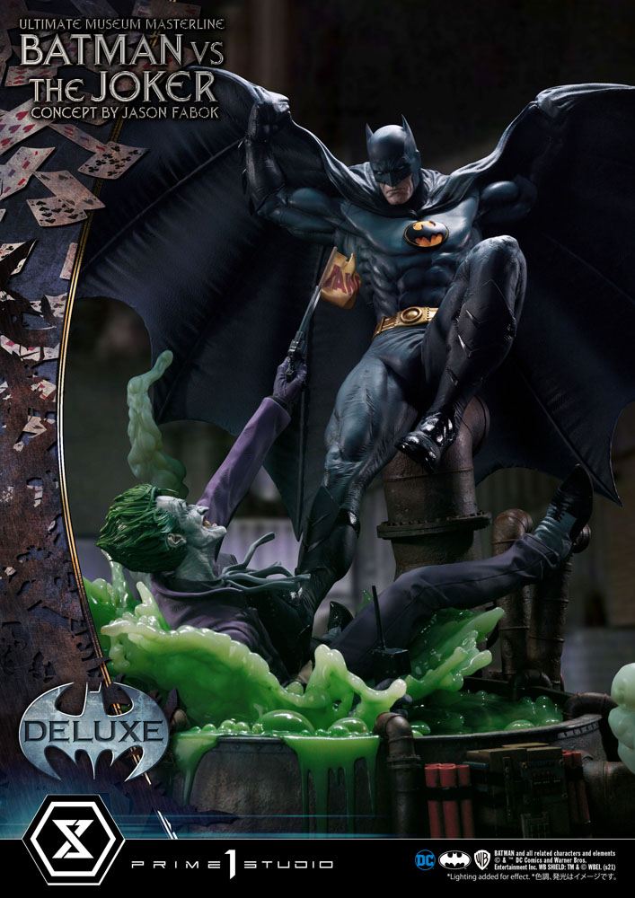 DC Comics Statue Batman vs. The Joker 1/3 by Jason Fabok Deluxe Bonus Version 85 cm Batmani luften front joker bagfra