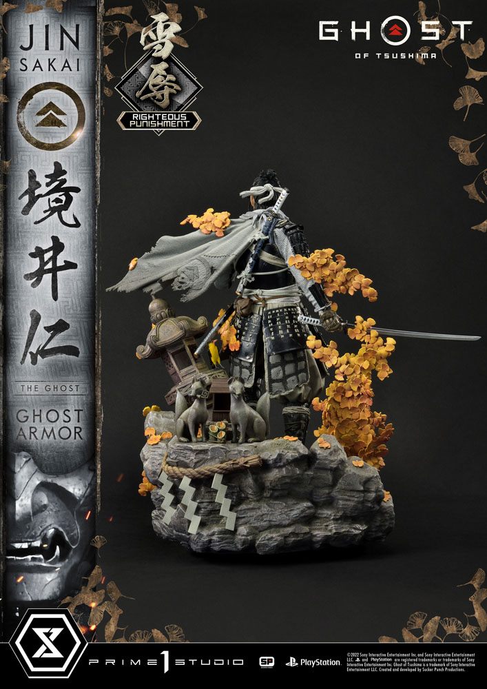 Ghost of Tsushima Statue 1/4 Jin Sakai, The Ghost Righteous Punishment Geisterrüstung 58 cm