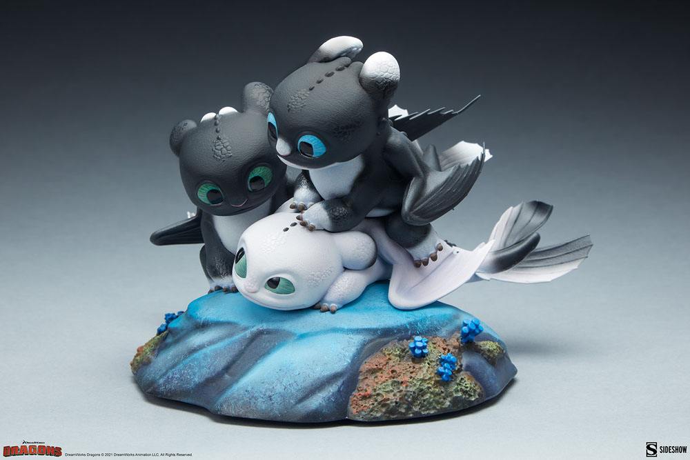 How to Train Your Dragon: The Hidden World Statue Dart, Pouncer and Ruffrunner 15 cm