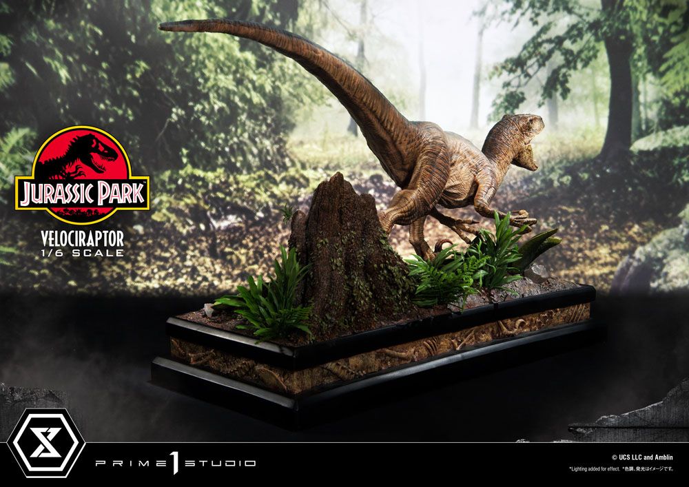 Jurassic Park Legacy Museum Collection Statue 1/6 Velociraptor Attack 38 cm fuld figur set bagfra 