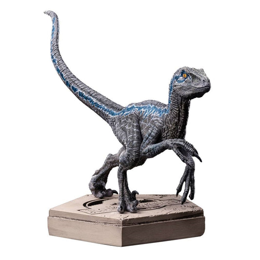 Jurassic World Icons Statue Velociraptor Blau 9 cm