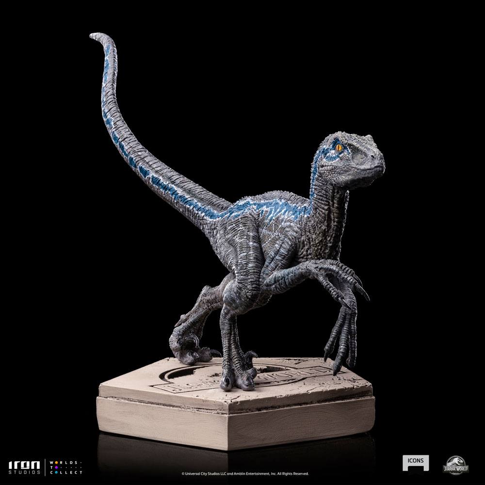 Jurassic World Icons Statue Velociraptor Blue 9 cm