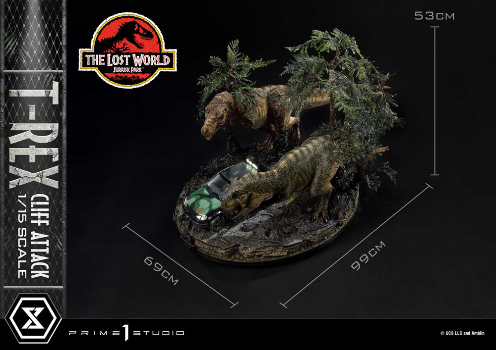 Jurassic World: The Lost World Statue 1/15 T-Rex Cliff Attack Bonusversion 53 cm