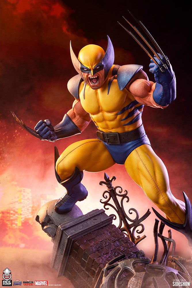 Marvel: Future Fight Statue 1/3 Wolverine 61 cm med rød baggrund
