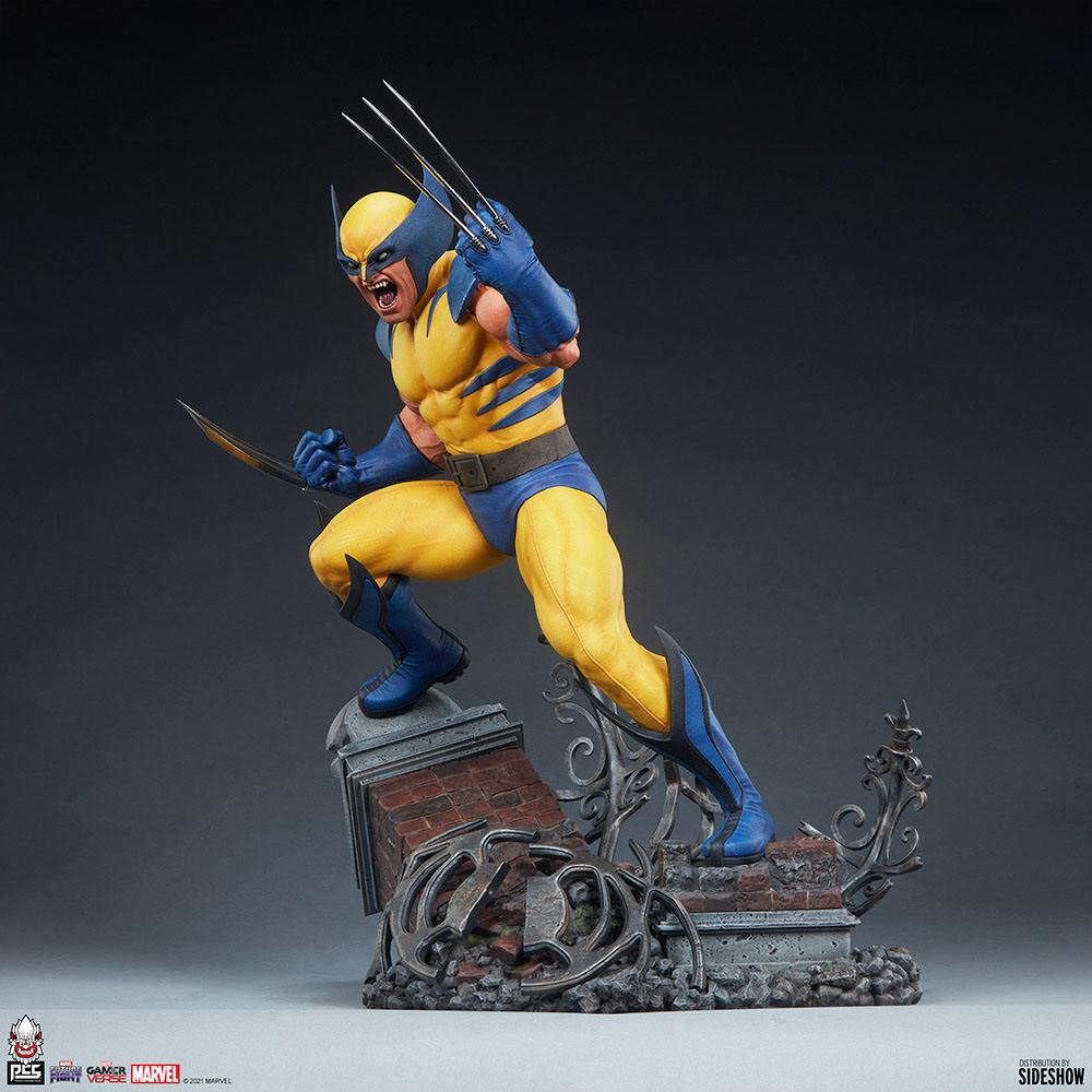 Marvel: Future Fight Statue 1/3 Wolverine 61 cm i fuld størrelse med mørk baggrund