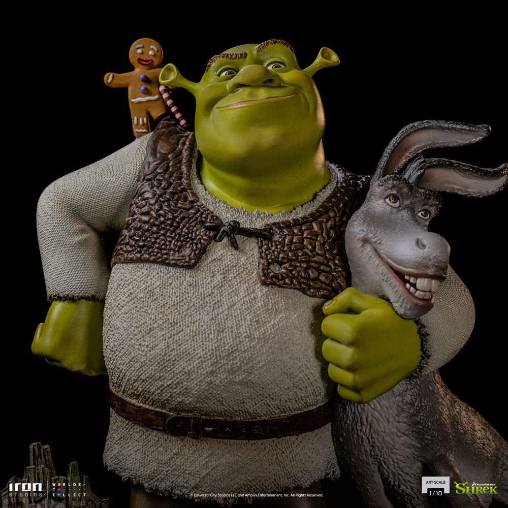 Shrek Deluxe Art Scale Statue 1/10 Shrek, Donkey and The Gingerbread Man 26 cm