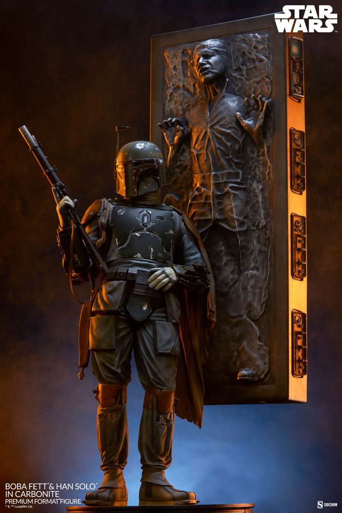 Star Wars Premium Format Statue Boba Fett og Han Solo i Carbonite 70 cm