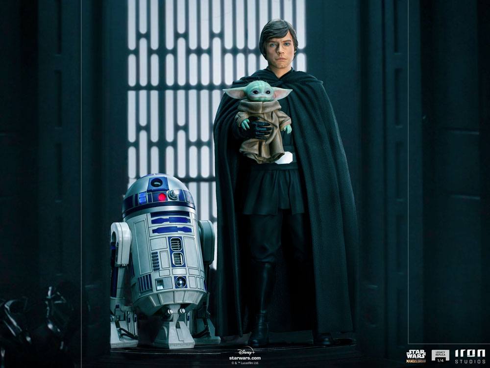 Star Wars The Mandalorian Legacy Replica Statue 1/4 Luke Skywalker, R2-D2 &amp; Grogu 54 cm