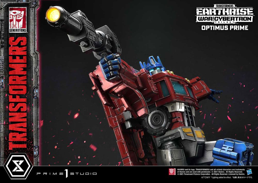 Transformers: War for Cybertron Trilogy Statue Optimus Prime 89 cm Prime hold pistol i højre hånd udstrakt