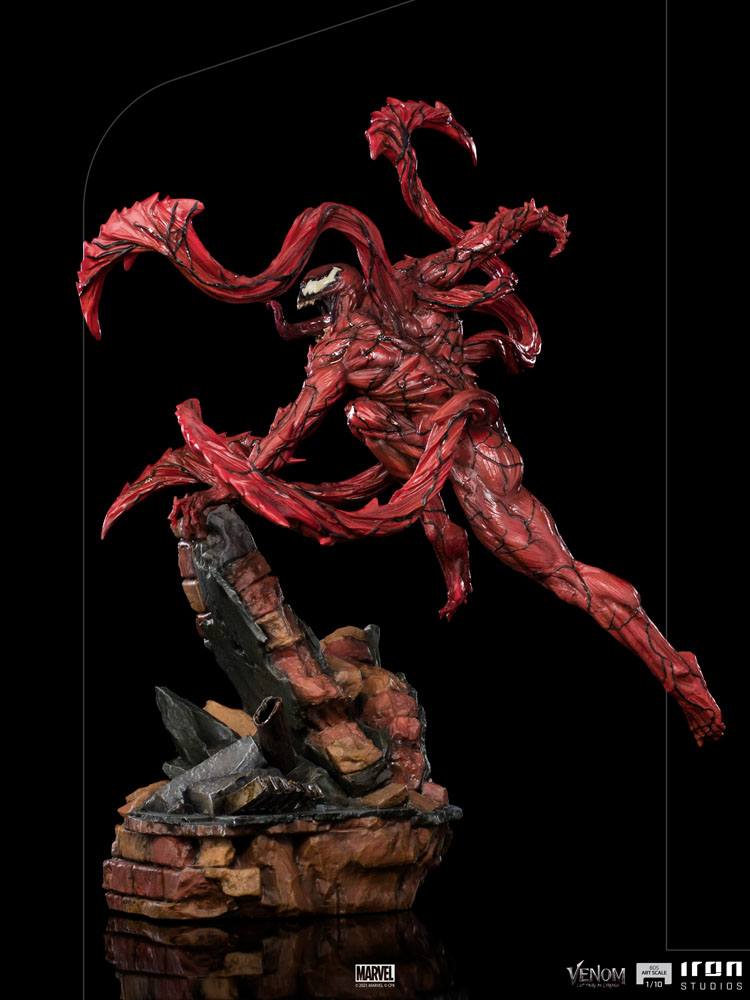 Venom: Let There Be Carnage BDS Art Scale Statue 1/10 Carnage 30 cm figur set fra venstre og sort baggrund