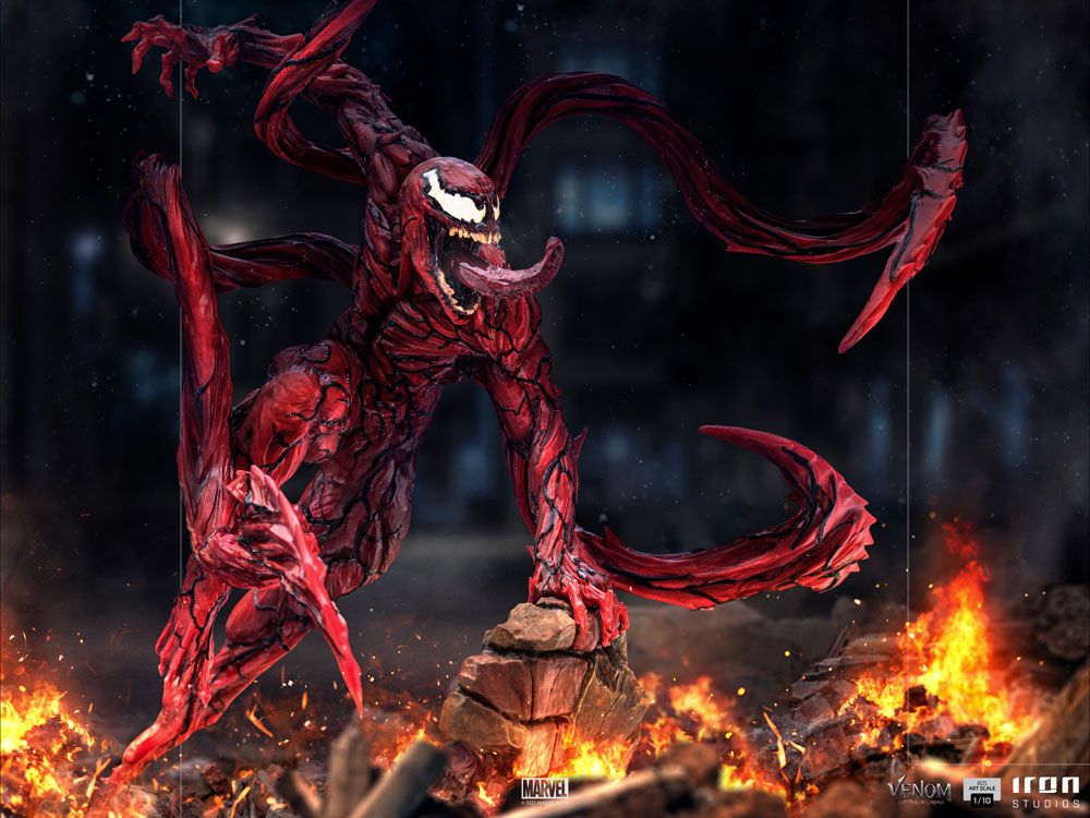 Venom: Let There Be Carnage BDS Art Scale Statue 1/10 Carnage 30 cm  mørk baggrund og røde glæder i bunden