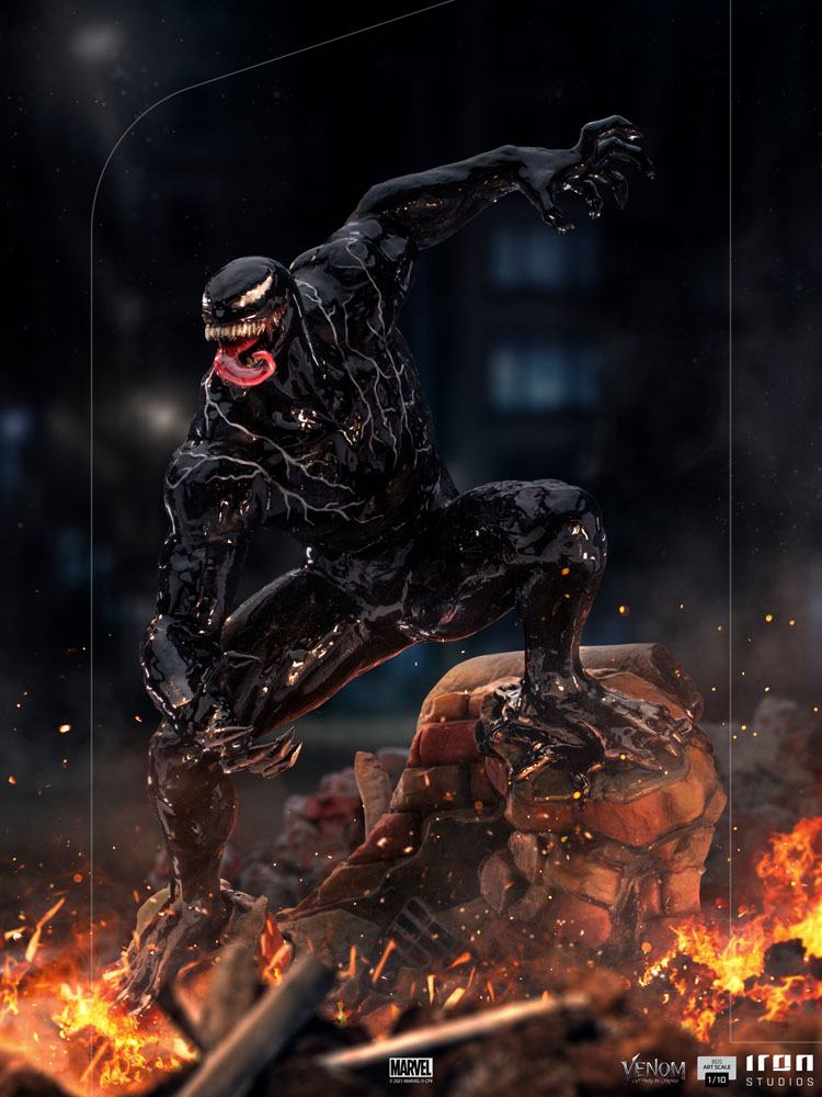 Venom: Let There Be Carnage BDS Art Scale Statue 1/10 Venom 30 cm med sort og ild i baggrund