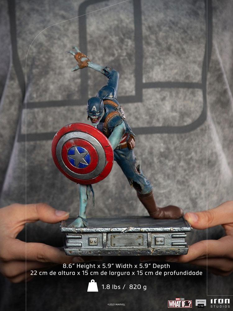 What If...? Art Scale Statue 1/10 Captain America Zombie 22 cm person holder figur med begge hænder