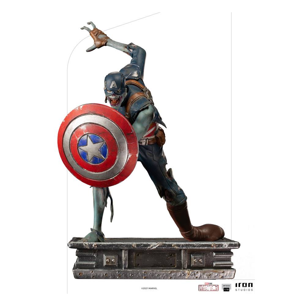 What If...? Art Scale Statue 1/10 Captain America Zombie 22 cm fuld figur forfra med hvid baggrund