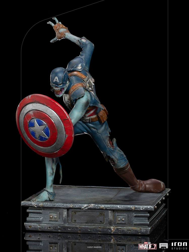 What If...? Art Scale Statue 1/10 Captain America Zombie 22 cm fuld figur set fra venstre forfra 