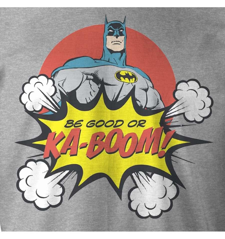 BATMAN DC COMICS T-SHIRT BE GOOD OR KABOOM closeup design - SuperMerch.dk