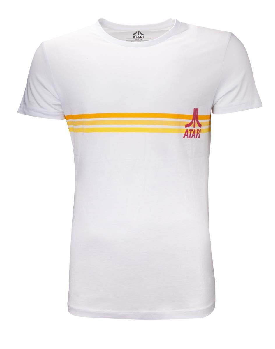 Atari stripet logo licenseret hvid t-shirt - SuperMerch.dk