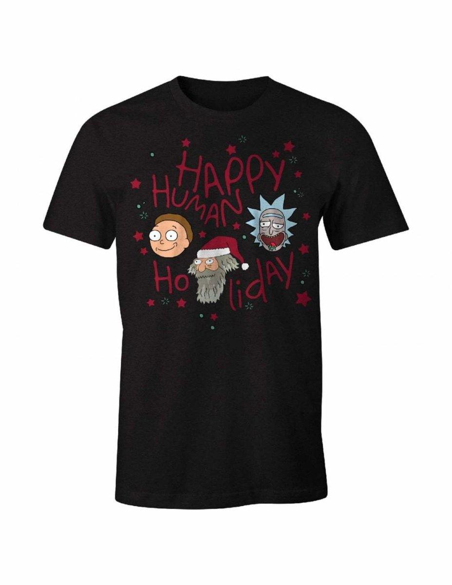 RICK AND MORTY T-SHIRT - HAPPY HUMAN HOLIDAY - SuperMerch.dk
