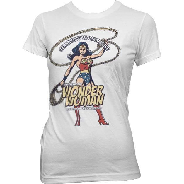 WONDER WOMAN - Strongest Woman Alive Girly Tee - SuperMerch.dk